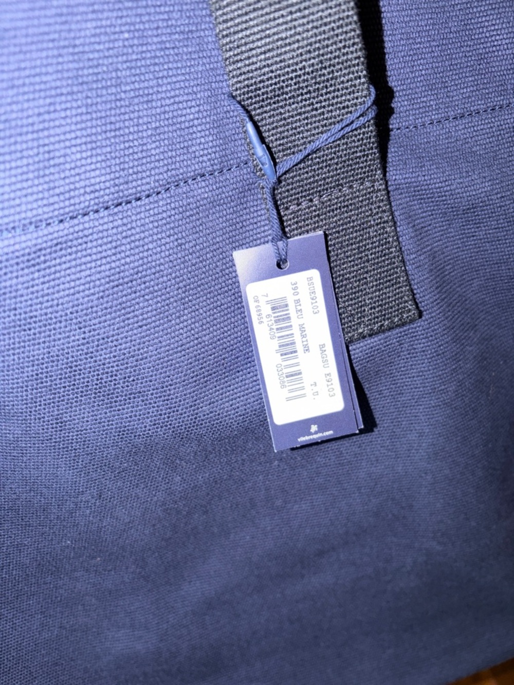 NWT Vilebrequin Navy Canvas Messenger Tote - Picture 3 of 4